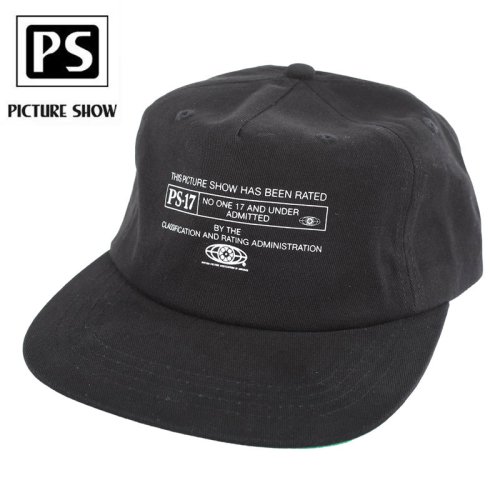 【PICTURE SHOW ピクチャーショー スケボー キャップ】PS-17 SNAPBACK HAT ブラック NO3