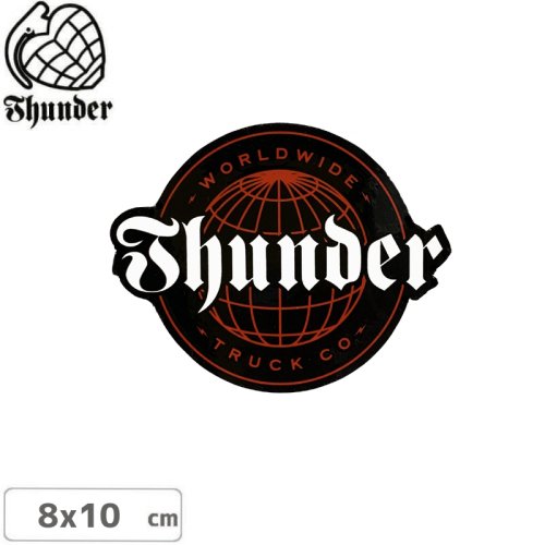 【サンダートラック THUNDERスケボー ステッカー】WORLD WIDE STICKER RED 8cm×10cm NO56
