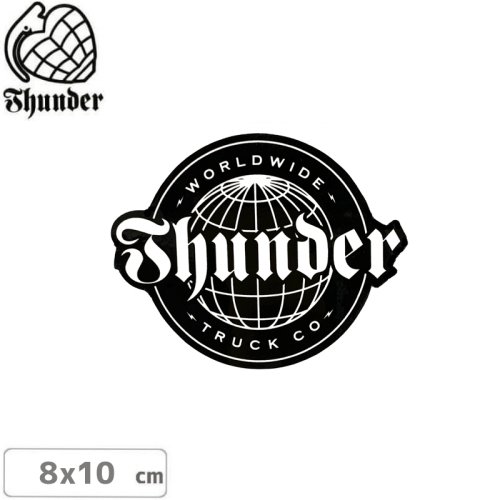 【サンダートラック THUNDERスケボー ステッカー】WORLD WIDE STICKER WHITE 8cm×10cm NO57