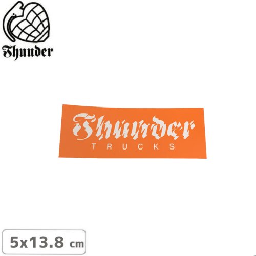 【サンダートラック THUNDERスケボー ステッカー】AFTERSHOCK SCRIPT ORANGE 5cm×13.8cm NO65