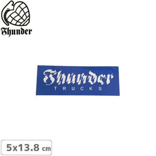 【サンダートラック THUNDERスケボー ステッカー】AFTERSHOCK SCRIPT BLUE 5cm×13.8cm NO67