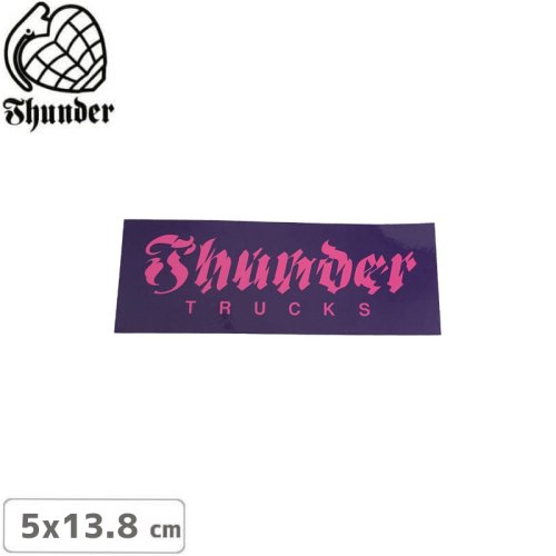 【サンダートラック THUNDERスケボー ステッカー】AFTERSHOCK SCRIPT PURPLE 5cm×13.8cm NO68