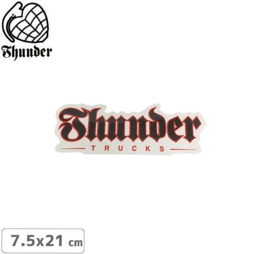 【サンダートラック THUNDERスケボー ステッカー】SCRIPT STICKER RED 7.5cm×21cm NO72