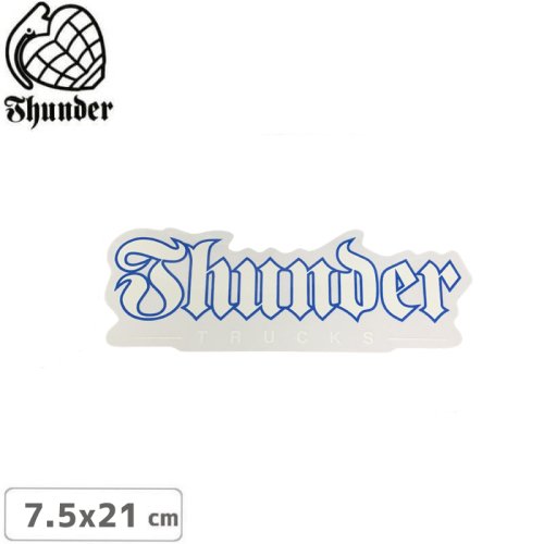 【サンダートラック THUNDERスケボー ステッカー】SCRIPT STICKER WHITE 7.5cm×21cm NO73