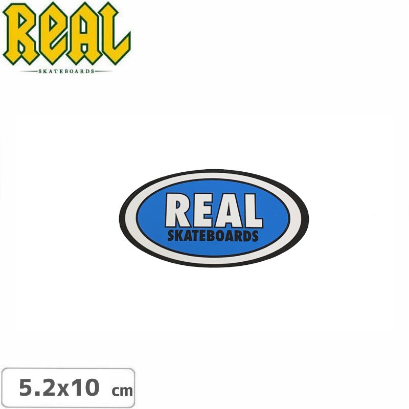 ڥꥢ REAL SKATEBOARD ܡ ƥåOVAL STICKER 5.2cm x 10cm ֥롼 NO62
