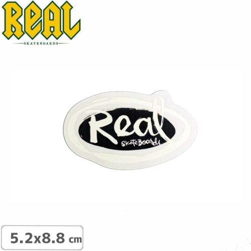 【リアル REAL SKATEBOARD スケボー ステッカー】OVAL BY NATAS 5.2cm x 8.8cm NO63
