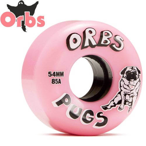 【オーブス ORBS スケボー ウィール】PUGS PINK WHEELS クルーザー ソフト 85A ピンク【54mm】NO28