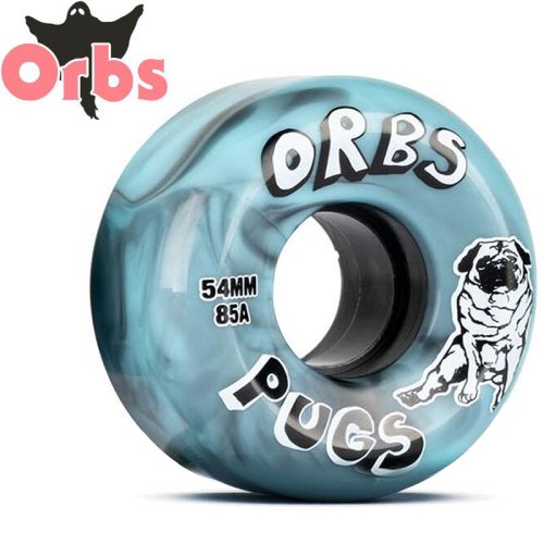 【オーブス ORBS スケボー ウィール】PUGS SWIRL BLACK BLUE WHEELS クルーザー ソフト 85A ブラック/ブルー【54mm】NO29