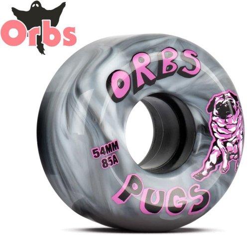 【オーブス ORBS スケボー ウィール】PUGS SWIRL BLACK WHITE WHEELS クルーザー ソフト 85A ブラック/ホワイト【54mm】NO30