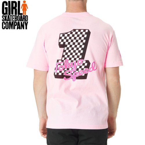 【ガール GIRL SKATEBOARD スケボー Tシャツ】TOKYO SPEED TEE ピンク NO329