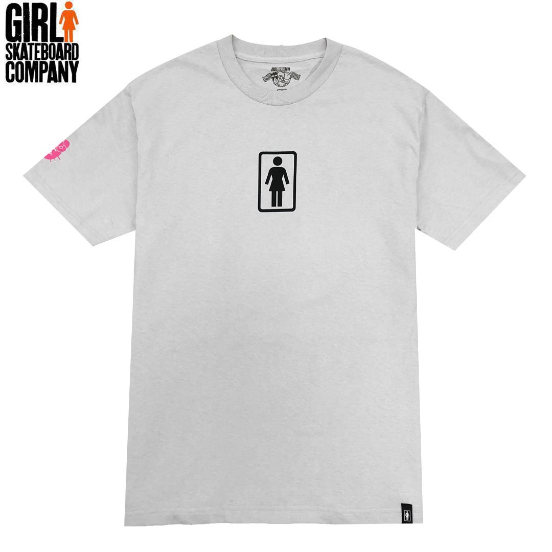 ガール GIRL SKATEBOARD スケボー Tシャツ TOKYO SPEED TEE シルバーグレー NO330