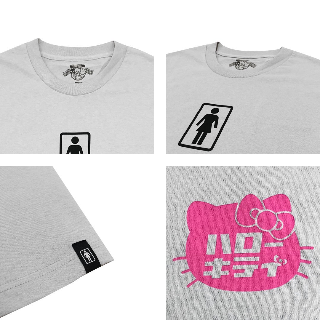 ガール GIRL SKATEBOARD スケボー Tシャツ TOKYO SPEED TEE シルバーグレー NO330