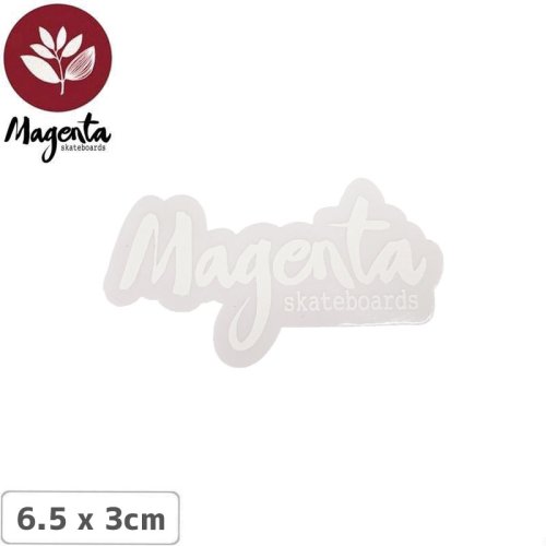 【MAGENTA マゼンタ スケボー ステッカー】STICKER ロゴ ホワイト 6.5 x 3cm NO25