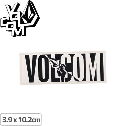 【ボルコム VOLCOM ステッカー】#399 STICKER フォントロゴ ブラックxホワイト 3.9 x 10.2cm NO470