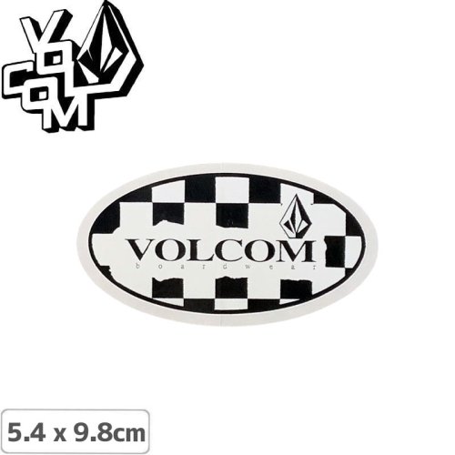 【ボルコム VOLCOM ステッカー】#399 STICKER チェッカーロゴ ブラックxホワイト 5.4 x 9.8cm NO471