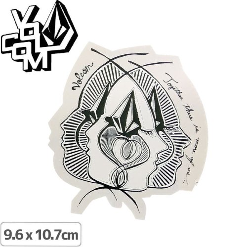 【ボルコム VOLCOM ステッカー】#399 STICKER フェイスロゴ ホワイト 9.6 x 10.7cm NO473
