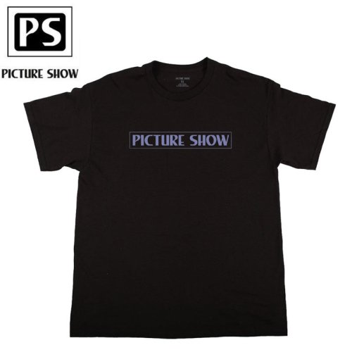 【PICTURE SHOW ピクチャーショー スケートボード Tシャツ】VHS LOGO TEE BLACK/PURPLE ブラック/パープル NO4