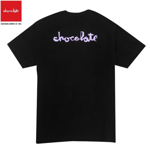 【チョコレート CHOCOLATE スケボー Tシャツ】LAVENDER SQAURE TEE ブラック NO184