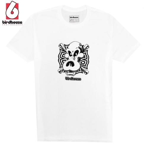 バードハウス BIRD HOUSE スケボー Tシャツ JAWS SKULL TEE ホワイト NO15