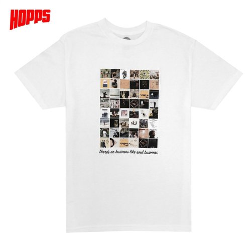 【HOPPS ホップス スケボー Tシャツ】HOPPS X DAPTONE RECORDS COVERS TEE ホワイト NO8
