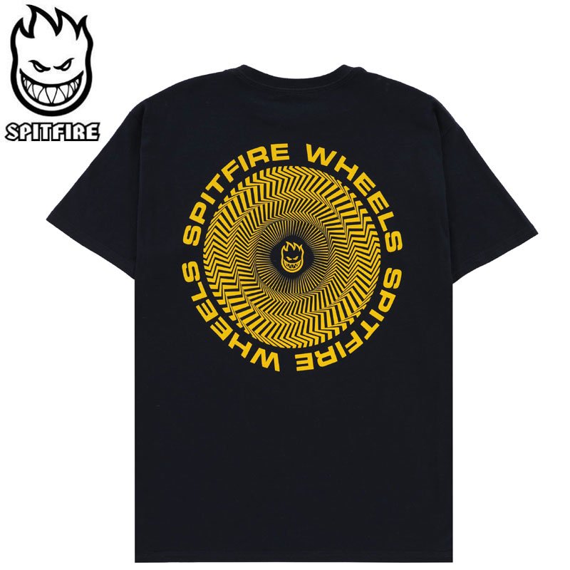 SPITFIRE スピットファイア スケボー Tシャツ CLASSIC VORTEX TEE ネイビー/イエロー NO284