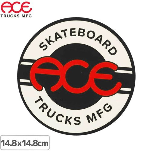【ACE TRUCKS エース スケボー ステッカー】SEAL STICKER クリア/レッドxブラック 14.8 x 14.8cm NO34