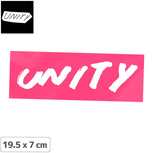 【UNITY ユニティ スケボー ステッカー】SHARPIE MD STICKER 蛍光ピンク/ホワイト 19.5 x 7 cm NO3