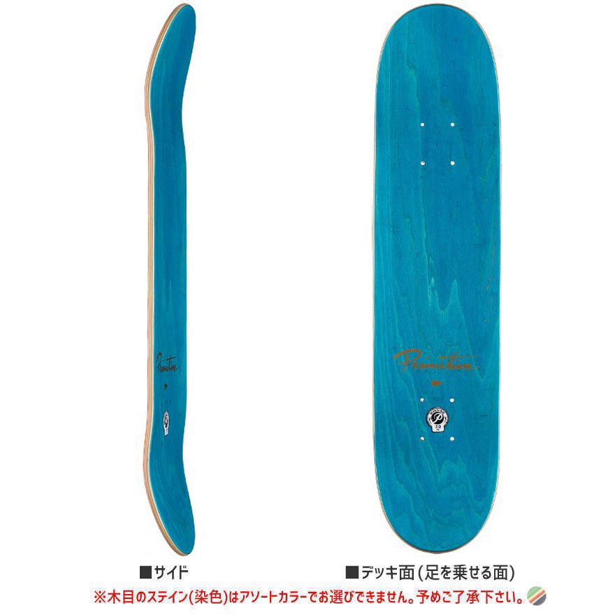 アウトレット PRIMITIVE プリミティブ スケボー デッキ TEAM CLASSIC P DECK 8.75インチ