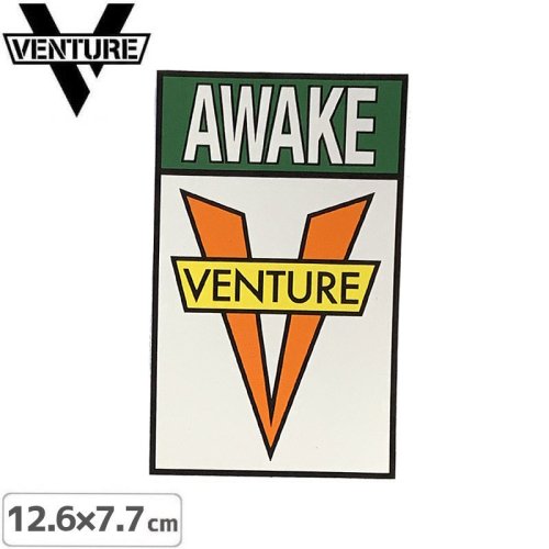 【ベンチャー VENTURE スケボー ステッカー】OG AWAKE STICKER グリーン/オレンジ 12.6cm x 7.7cm NO37