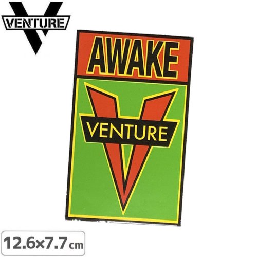 【ベンチャー VENTURE スケボー ステッカー】OG AWAKE STICKER ラスタカラー 12.6cm x 7.7cm NO39