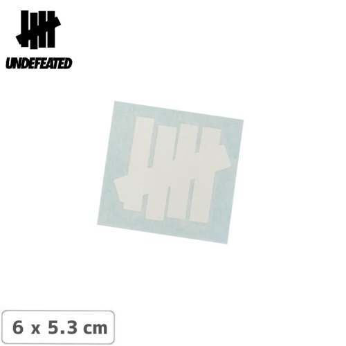 【UNDEFEATED アンディフィーテッド ステッカー】LOGO 2” CUTTING STICKER ホワイト 6 x 5.3 cm NO6