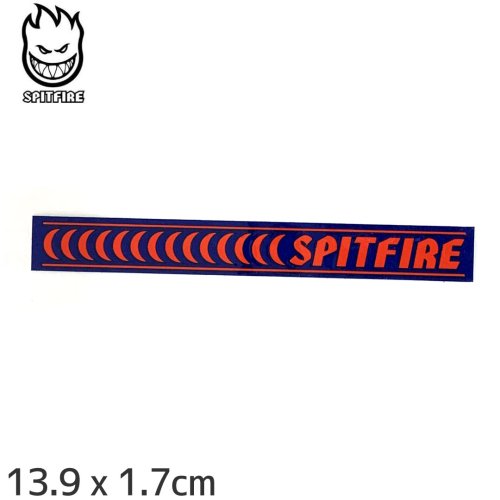 【スピットファイアー SPITFIRE スケボー ステッカー】BARRED SM STICKER 13.9 x 1.7cm ネイビー/レッド NO162