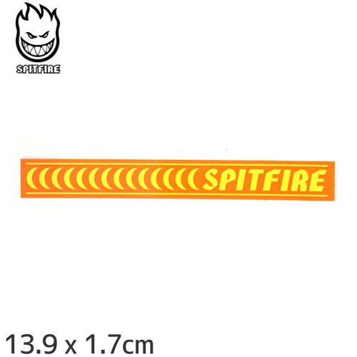 【スピットファイアー SPITFIRE スケボー ステッカー】BARRED SM STICKER 13.9 x 1.7cm オレンジ NO163