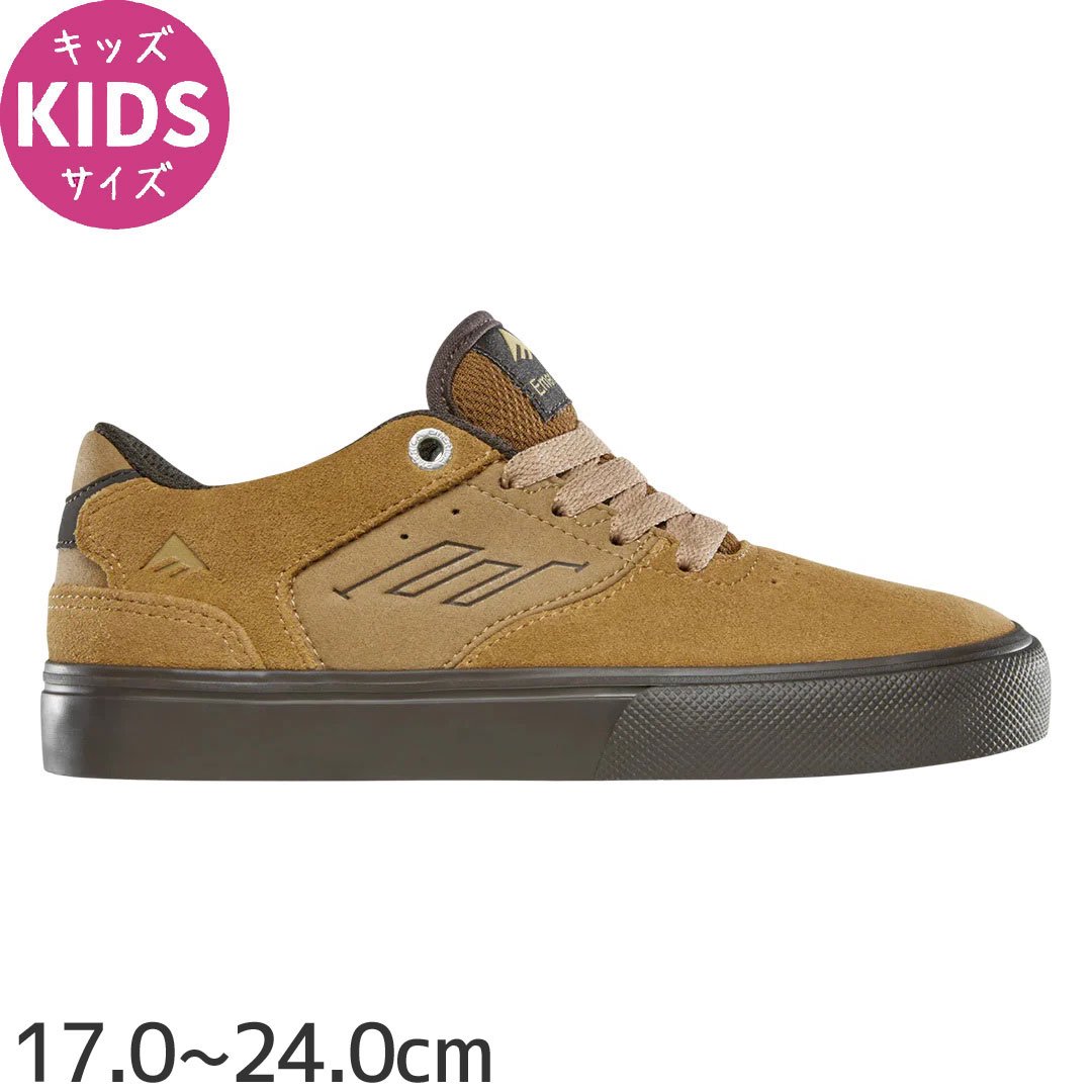 エメリカ EMERICA スケボー キッズ シューズ THE LOW VULC YOUTH スウェード TAN NO28