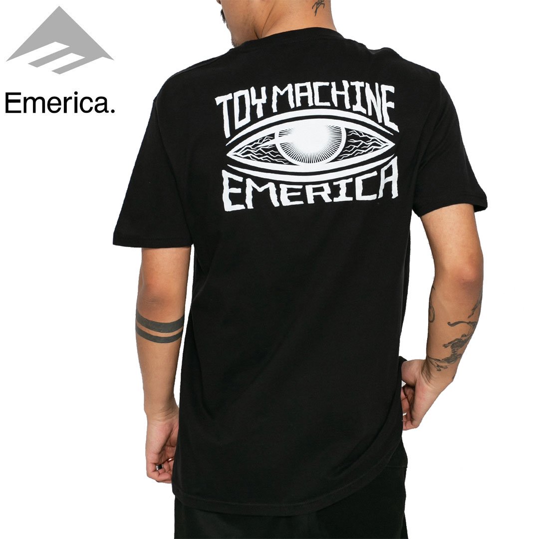 エメリカ EMERICA スケボー Tシャツ TOY MACHINE EYE TEE ブラック NO157