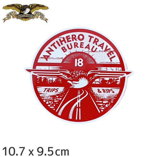 ڥ󥿥ҡ ANTIHERO ܡ ƥåANTIHERO TRAVEL BUREAU å/ۥ磻 10.7cm x 9.5cm NO48