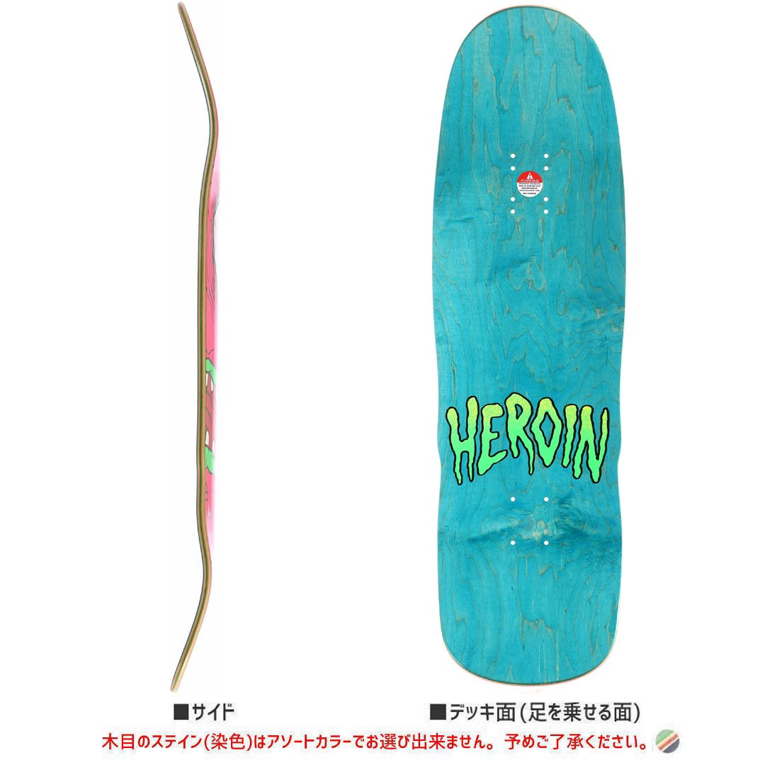 人気の新作 HEROIN SKATEBOARD 9.5×32 スケボーデッキ MANDY スケート