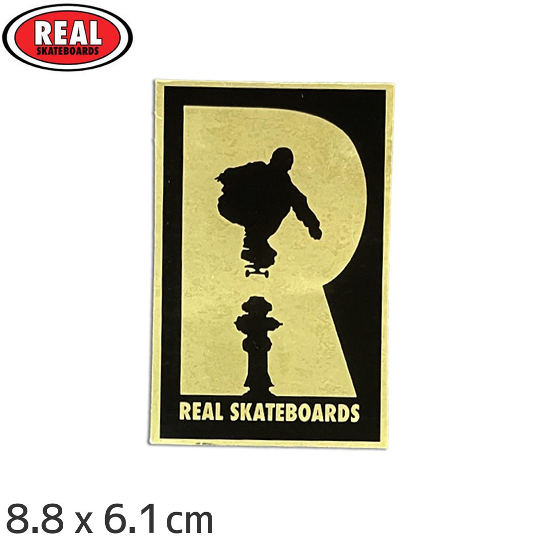 ڥꥢ REAL SKATEBOARD ܡ ƥåR LOGO FOIL STICKER /֥å 8.8cm x 6.1cm NO66
