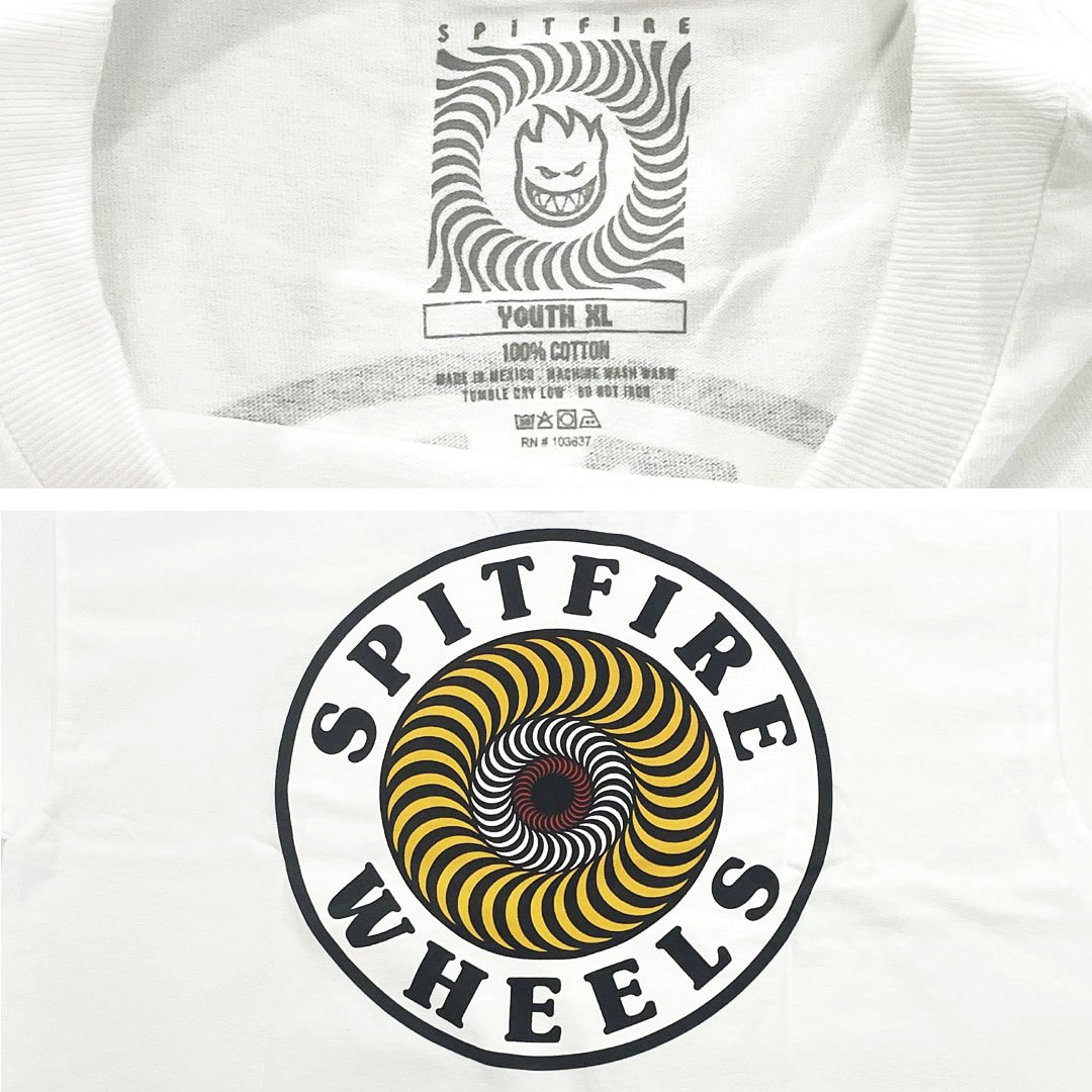 SPITFIRE スピットファイヤー キッズ Tシャツ OG CIRCLE YOUTH TEE ユースサイズ ホワイト NO80