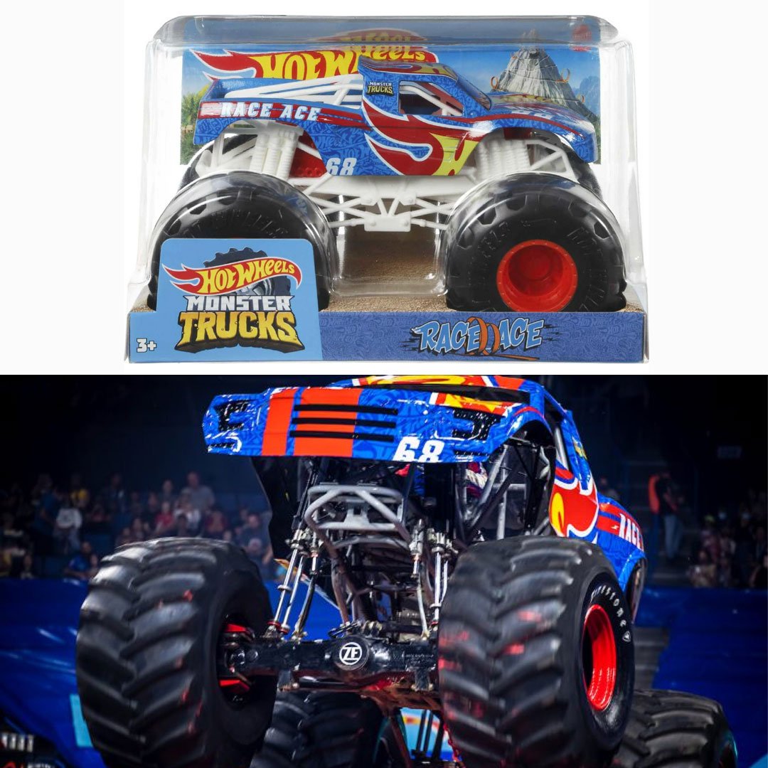 ホットウィール HOT WHEELS USAモデル MONSTER TRUCKS OVERSIZED RACE ACE モンスタートラック  レースアース ビークル 1/24 メタル NO02