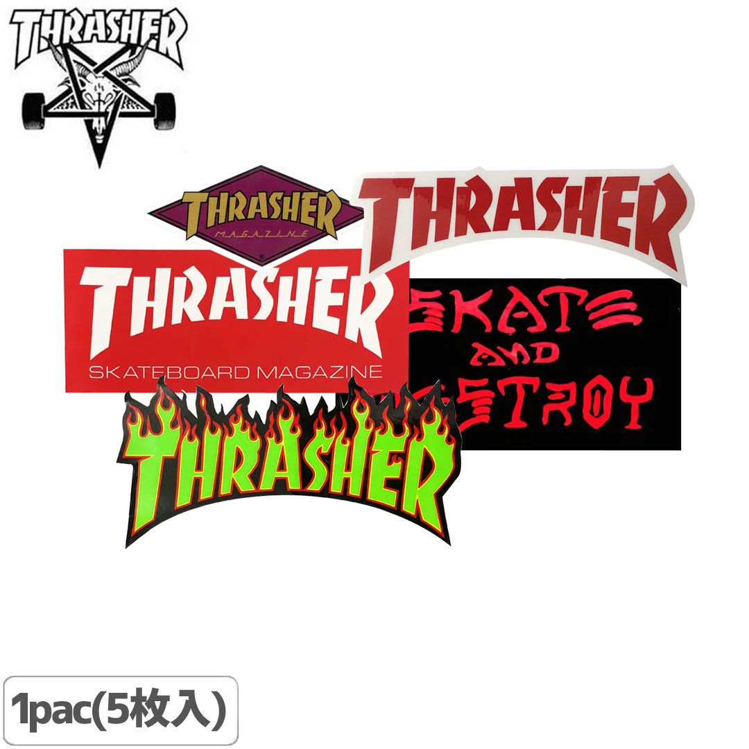 防水ステッカー THRASHER スラッシャー4枚セット 63％以上節約