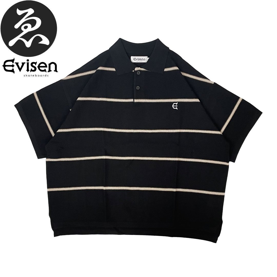 EVISEN エビセン スケボー シャツ BAMBI BORDER KNIT POLO SHIRT