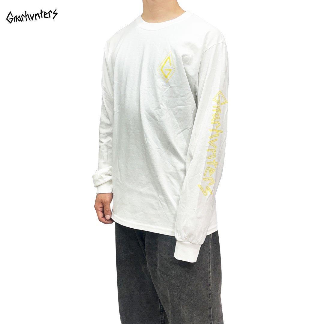 GNARHUNTERS ナーハンターズ スケボーロングTシャツ G CLASSIC WHT L/S