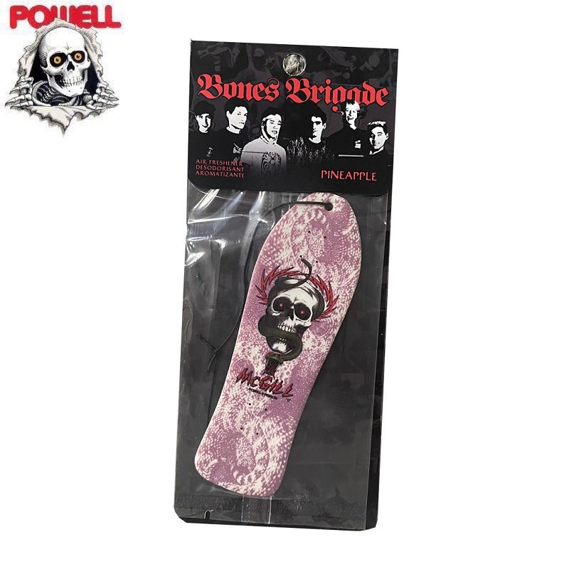 パウエル POWELL スケボー 芳香剤 MIKE MCGILL BONE SNAKE AIR FRESHENER パイナップル エアフレッシュナー  NO17