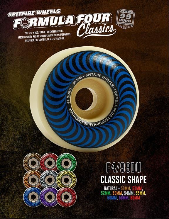 54.0mm スケートボード ウィール スピットファイヤー】Spitfire F4 99A Conical 54mm New Color | ウィール ,ブランドウィール,SPITFIRE,F4 99A-Formula Four 99A | R-F SKATE