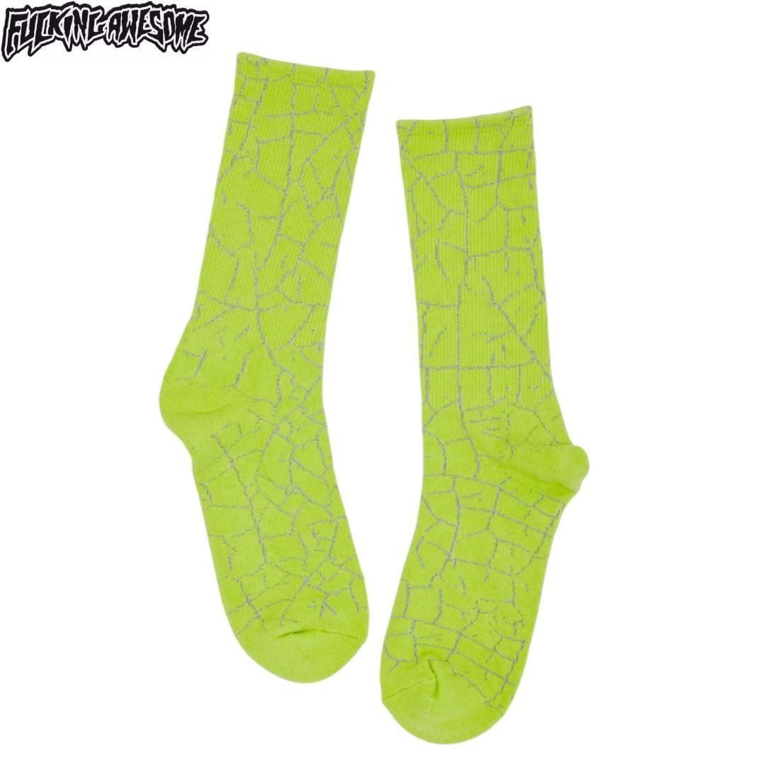 【FUCKING AWESOME ファッキンオーサム ソックス】CRACKLE SOCKS【ネオンイエロー】NO04