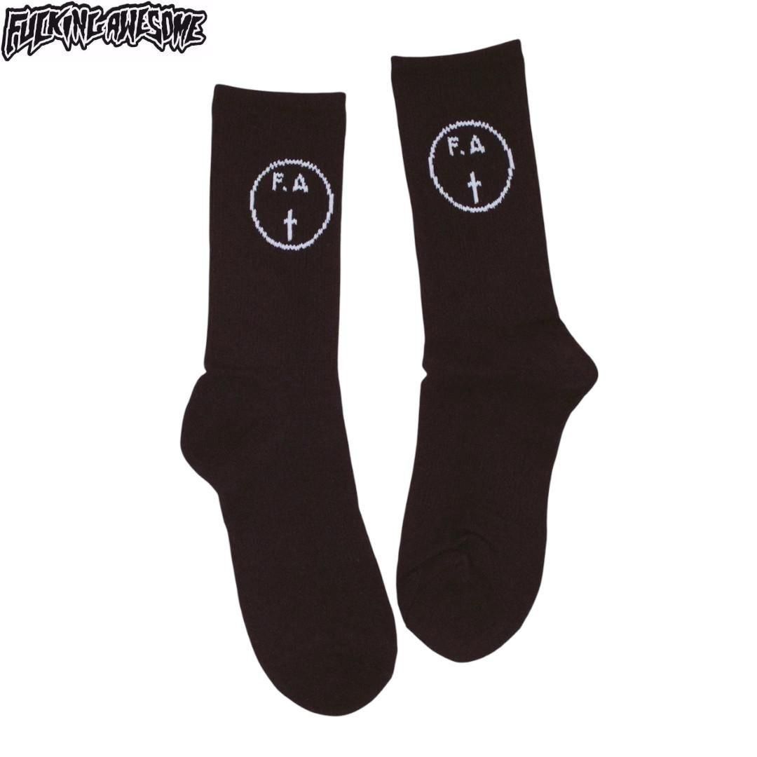 【FUCKING AWESOME ファッキンオーサム ソックス】FA RECORDS SOCKS【ブラック】NO06