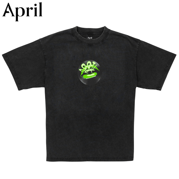 【APRIL SKATEBOARDS エイプリル スケートボード Tシャツ】CD TEE ヴィンテージブラック NO03