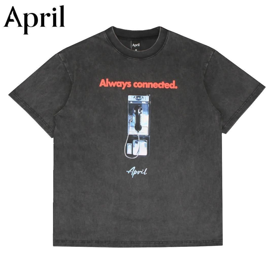 【APRIL SKATEBOARDS エイプリル スケートボード Tシャツ】ALWAYS CONNECTE TEE ヴィンテージブラック NO04