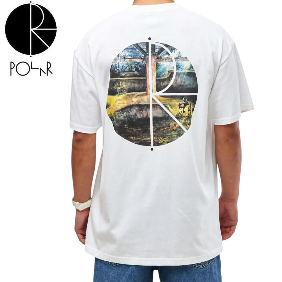 【POLAR ポーラー スケボー Tシャツ】FILL LOGO BURNSIDE 2084 TEE【ホワイト】NO54